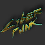 Cyberpunk 3D-Text: voluminöse Texte