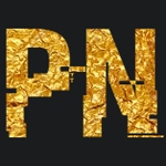 Goldene Überschrift mit Glitzer-Schrift HACKED