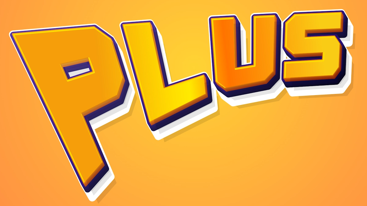 Orangene 3D-Schrift-Sticker für Spiele und Vorschauen
