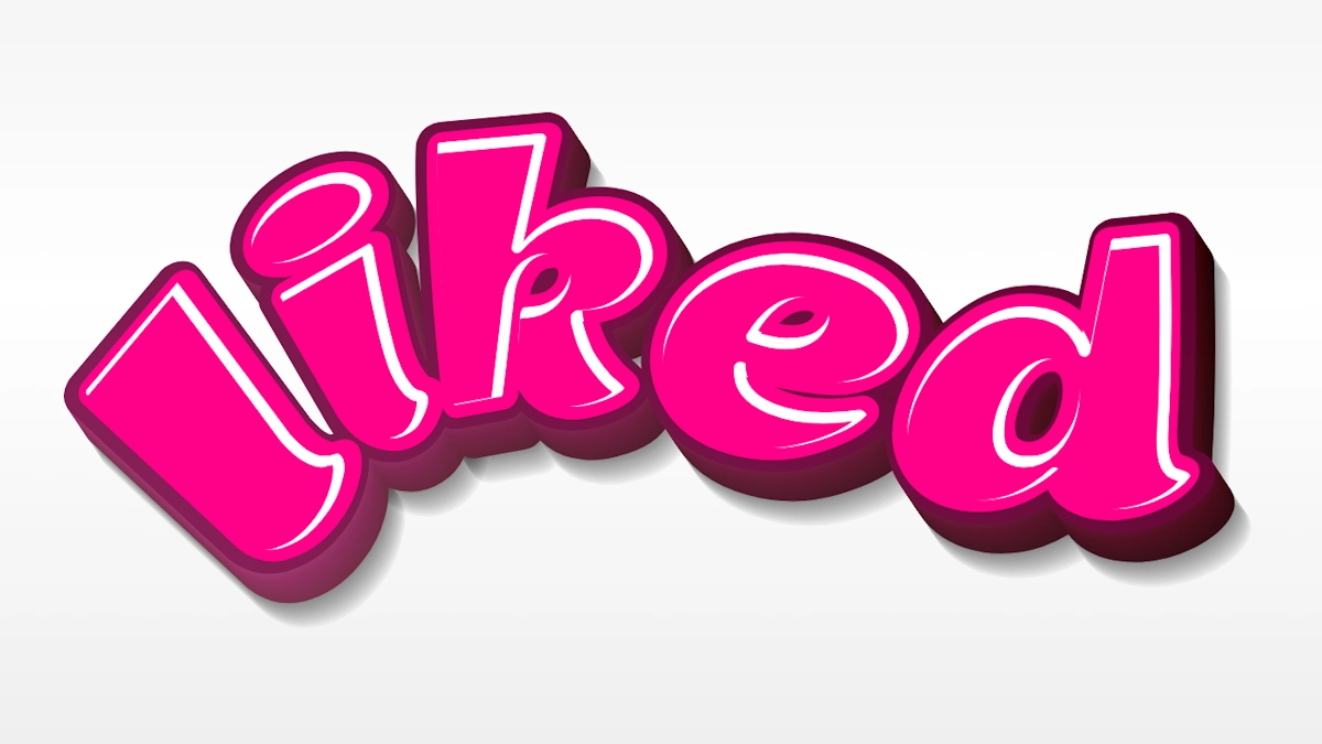 Süße rosa 3D-Text im Zeichentrick-Stil