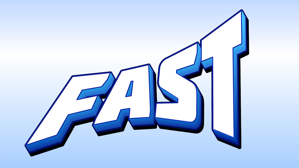 Blauer dynamischer 3D-Text für Rennen und Sport