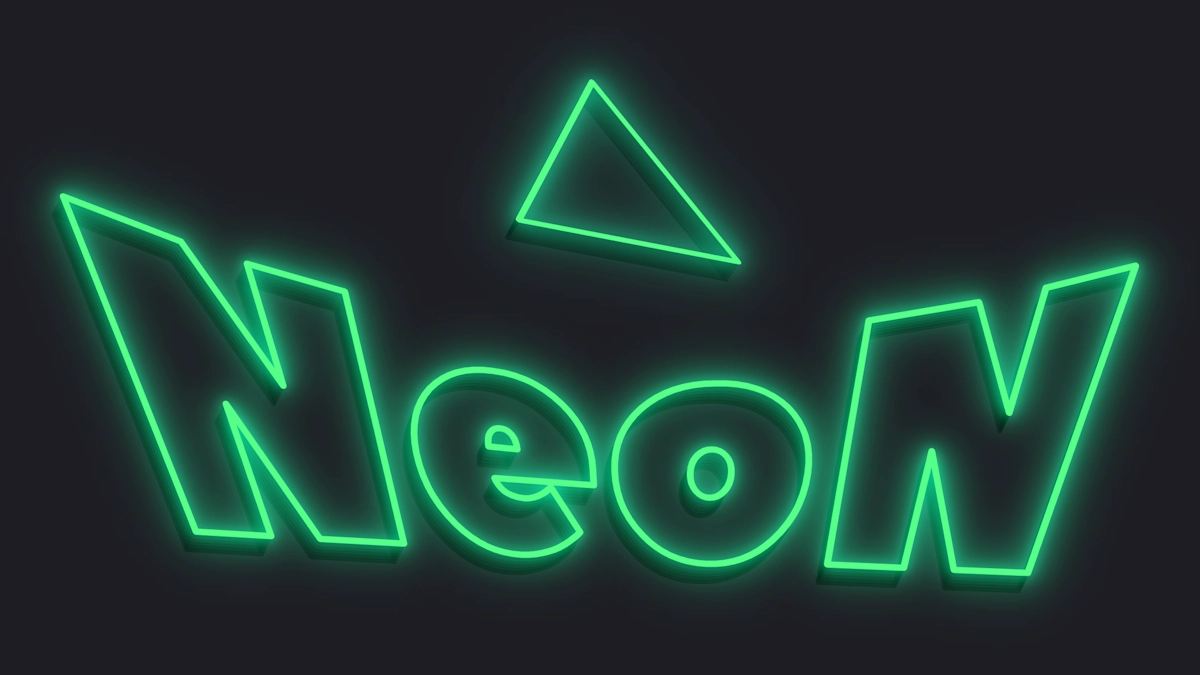 Grüner 3D-Neon | Leuchtender konturierte Text