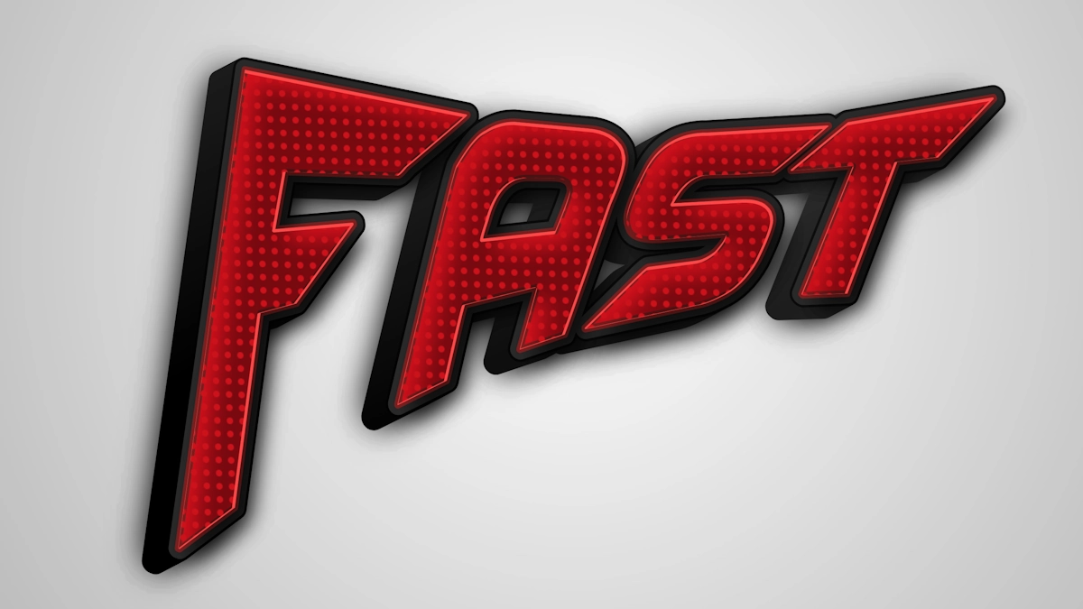 Aggressiver schöne 3D-Text mit Raster-Textur für Sport