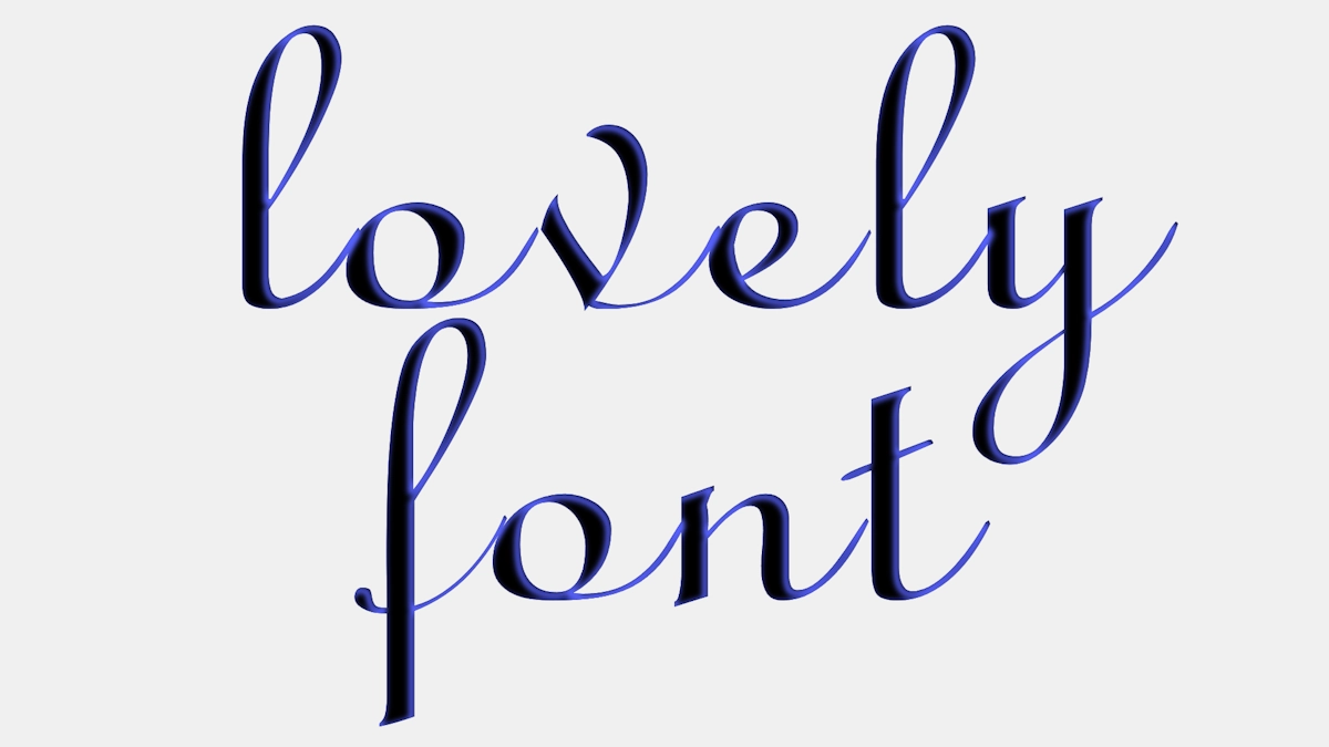 Elegante kalligrafische Schrift mit blauer Schatten