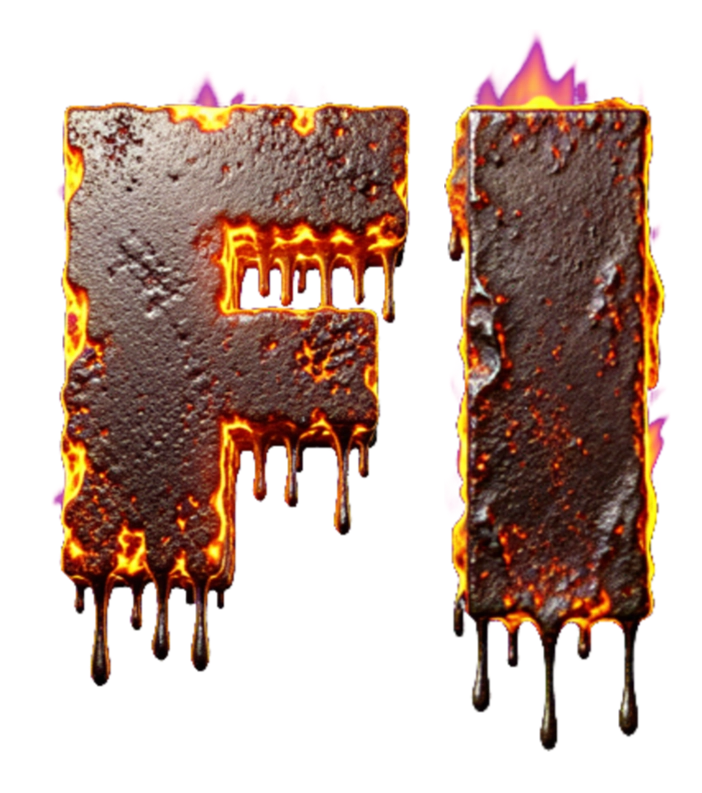 Feuer- und Flüssig Schriftart.