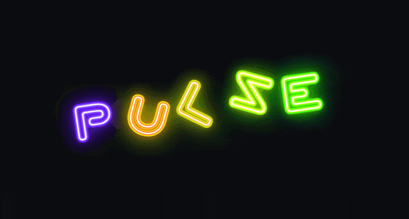 Mehrfarbiger neon Text
