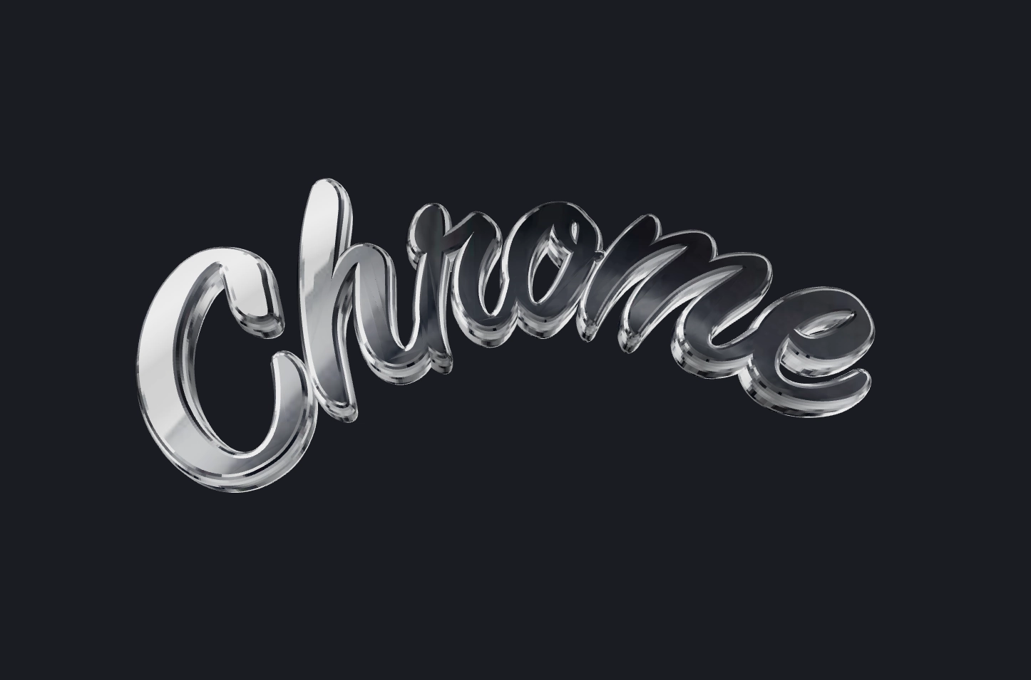 Schreiben Sie Text mit schöner klassischer Chrom-Schriftart