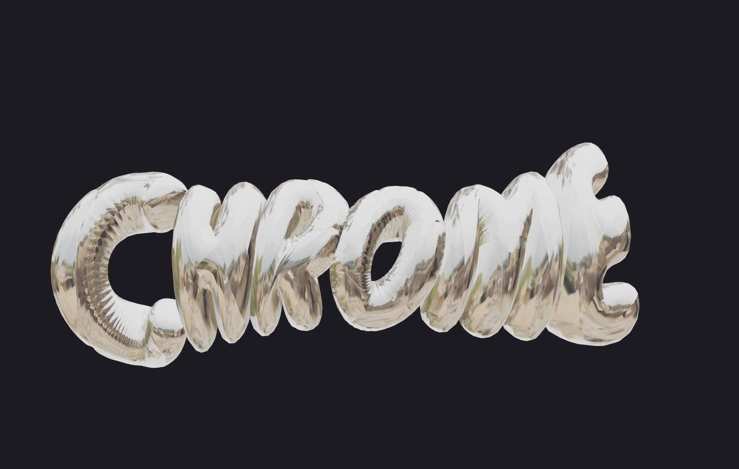 Erstellen Sie einen Text mit schöner chromierten Schriftart