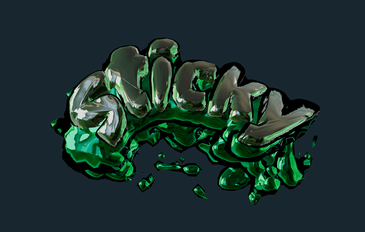 Schreiben Sie Text mit schöner grünen Glasschriftart
