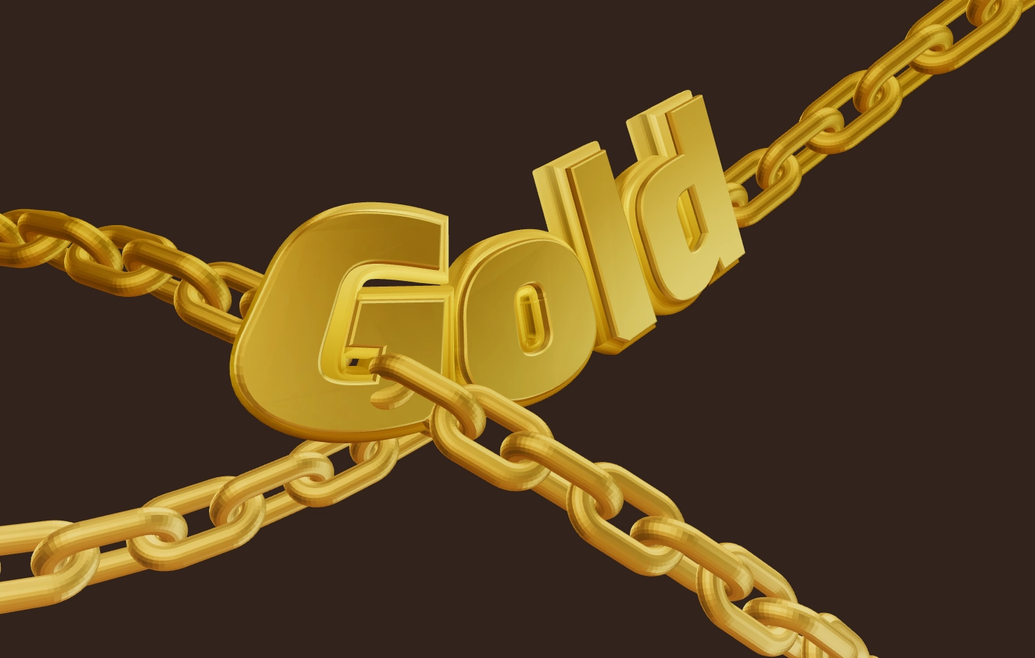 Schöner goldener Schrifttyp mit Ketten