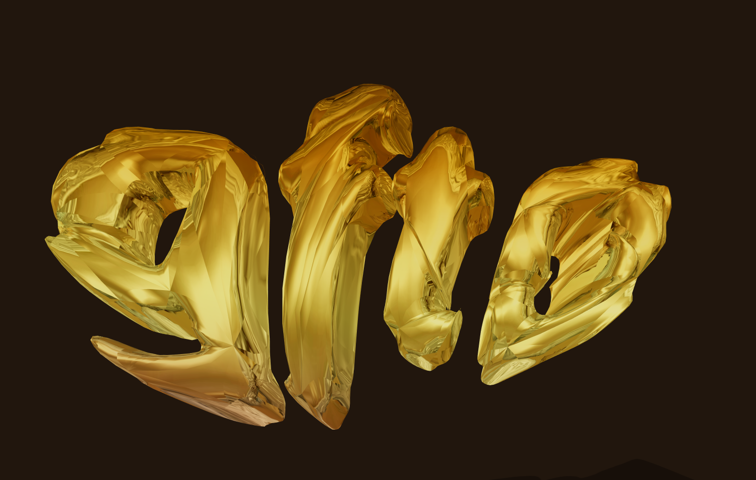 Schöner Schrifttyp aufgeblasene goldene Buchstaben