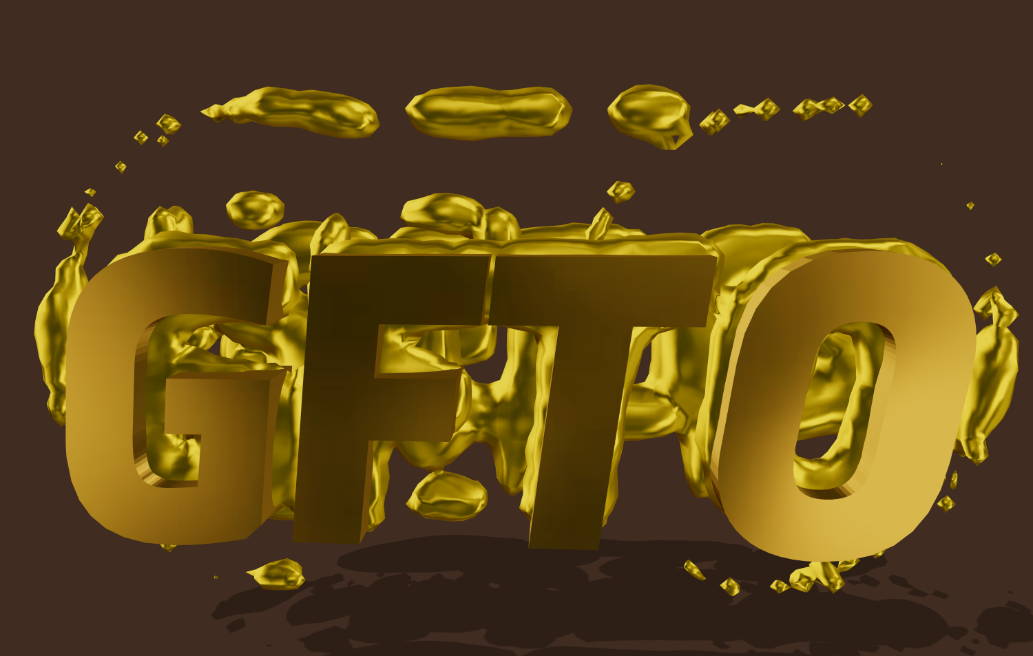 Text mit einem goldenen Schrifttyp mit Spritzern schreiben