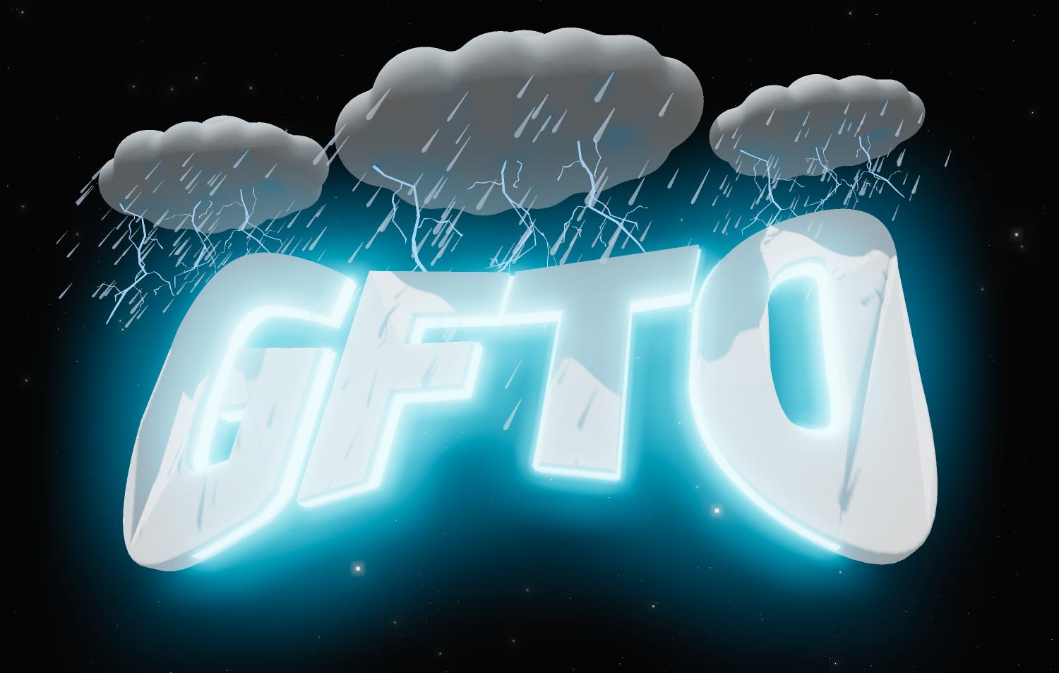 Schöne neonähnliche Aufschrift im Stil von Gewitter