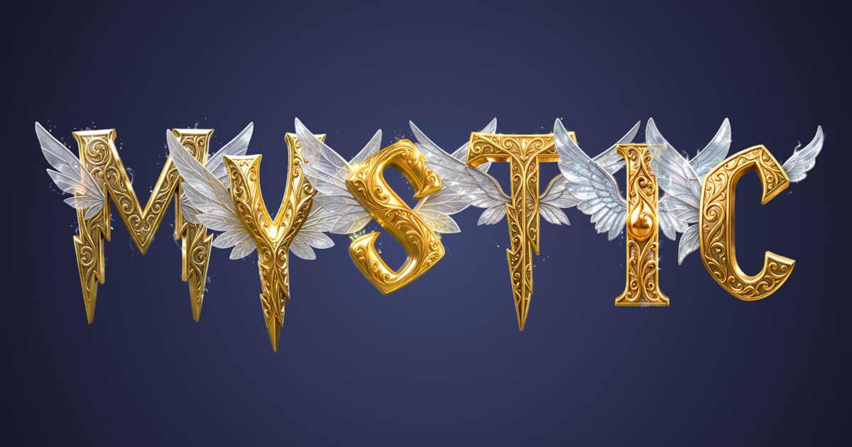 Harry Potter Schriftart: Beispiel für die Erstellung magischen Textes mit goldenen Flügeln