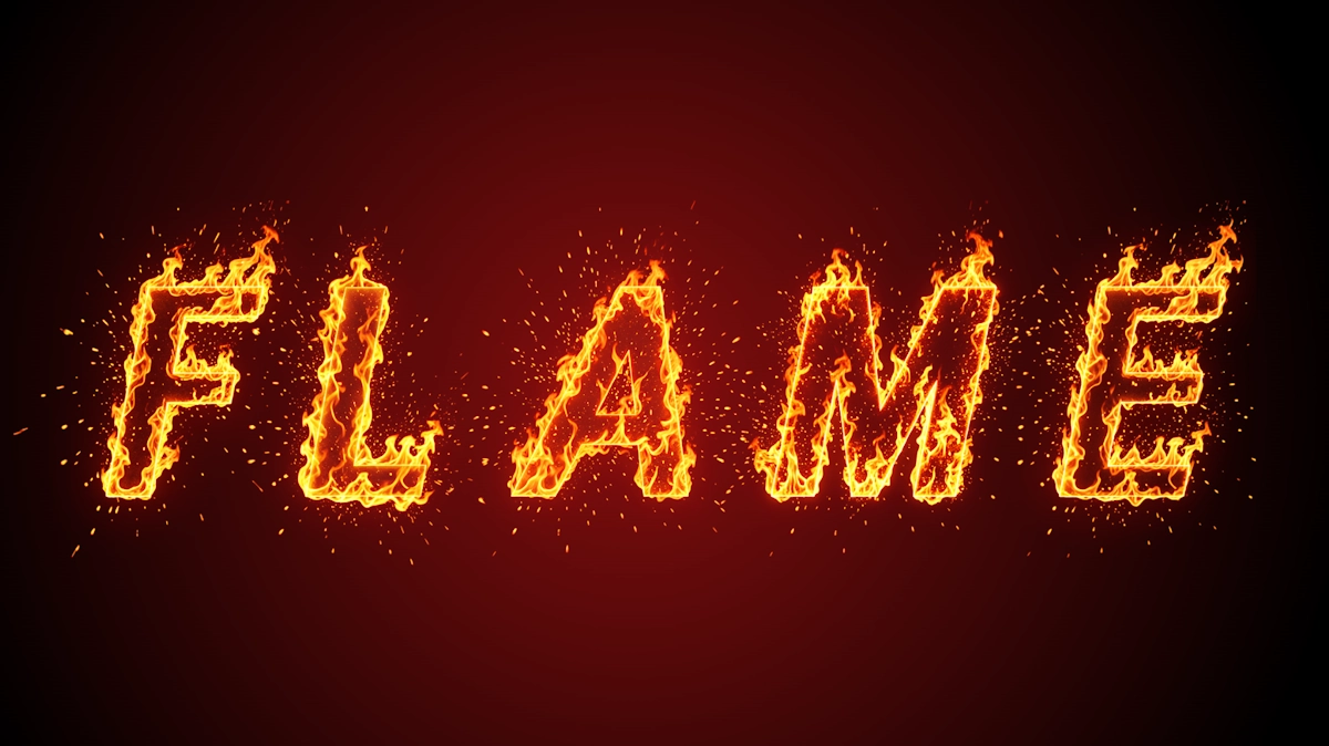 Feuer-Aufschrift.
