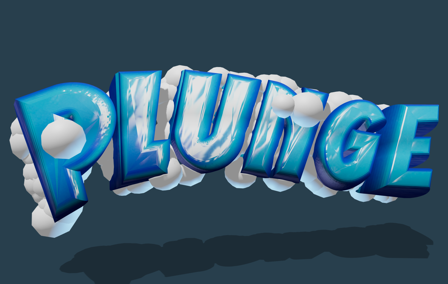 3D-Text im Stil gelierter Buchstaben. Ein Logo online erstellen.