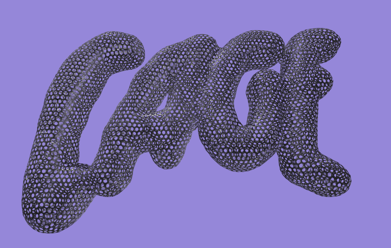 Futuristischer 3D-Text aus Gitter. Eine schöne 3D-Aufschrift.