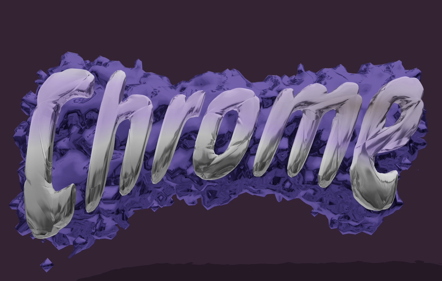 3D-Text im Stil flüssiger Chrom. Effekt Quecksilber für eine Aufschrift.