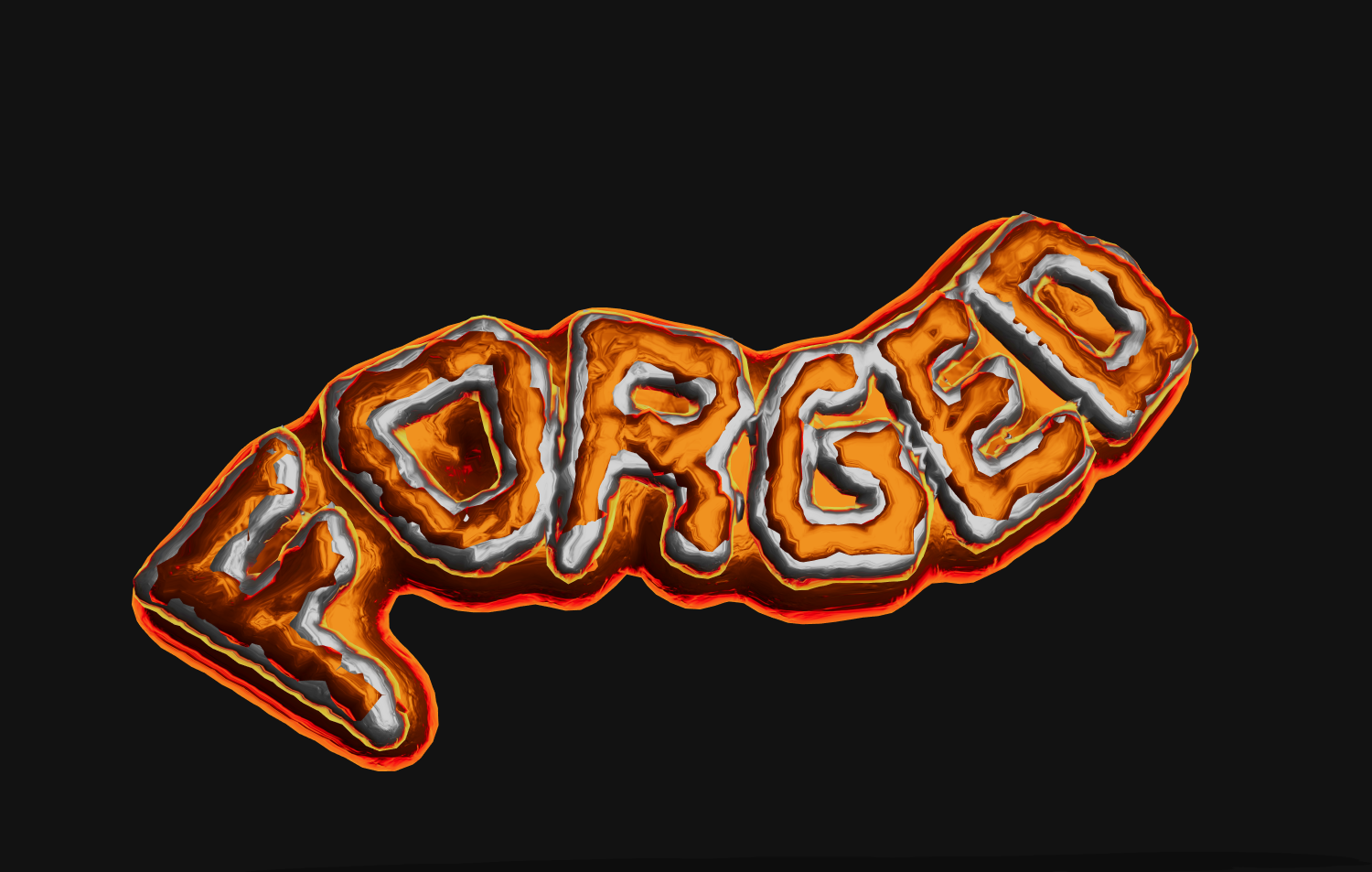 Feuer 3D-Text im Stil von Lava. Eine schöne Aufschrift erstellen.