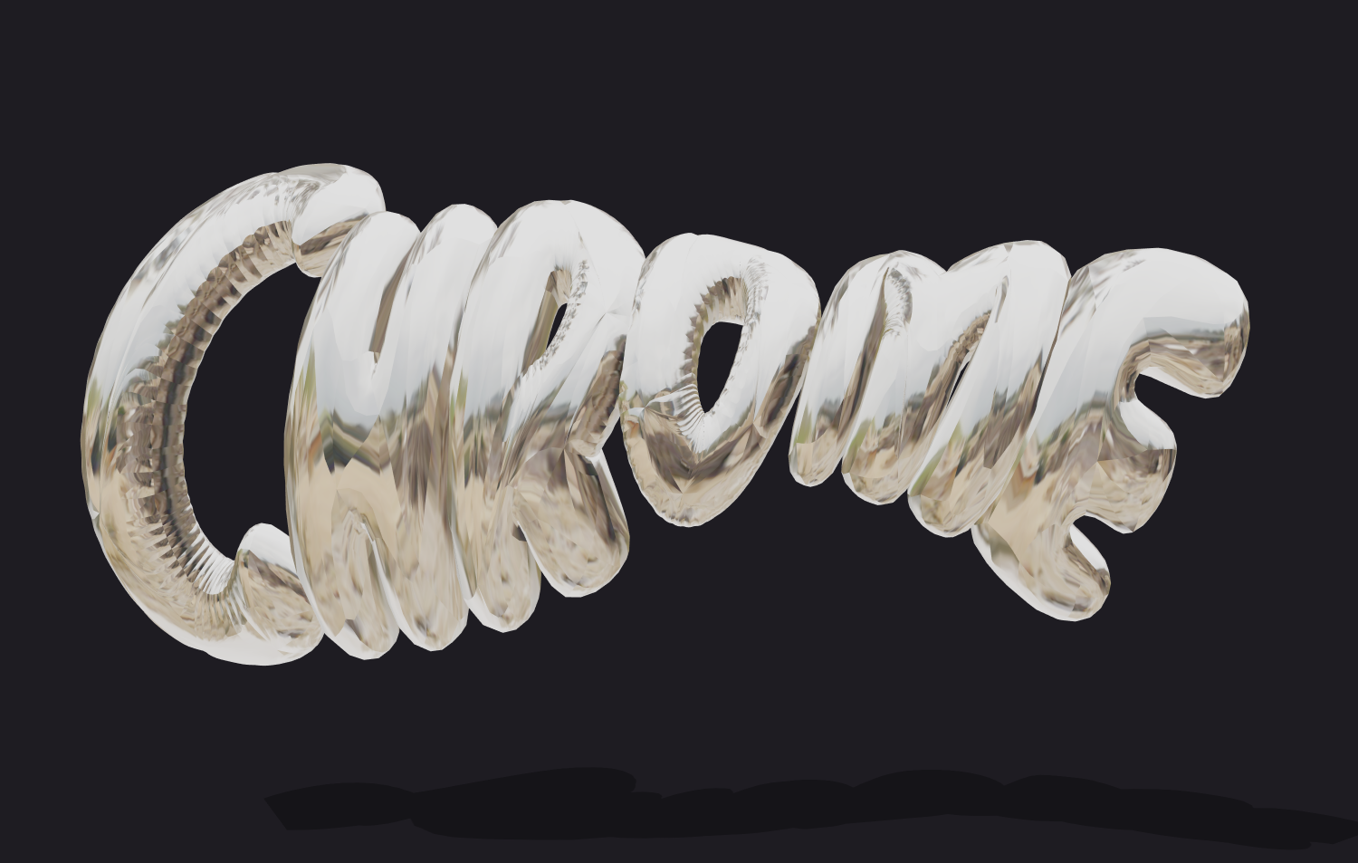 Chromierter 3D-Text. Ein Logo online erstellen.