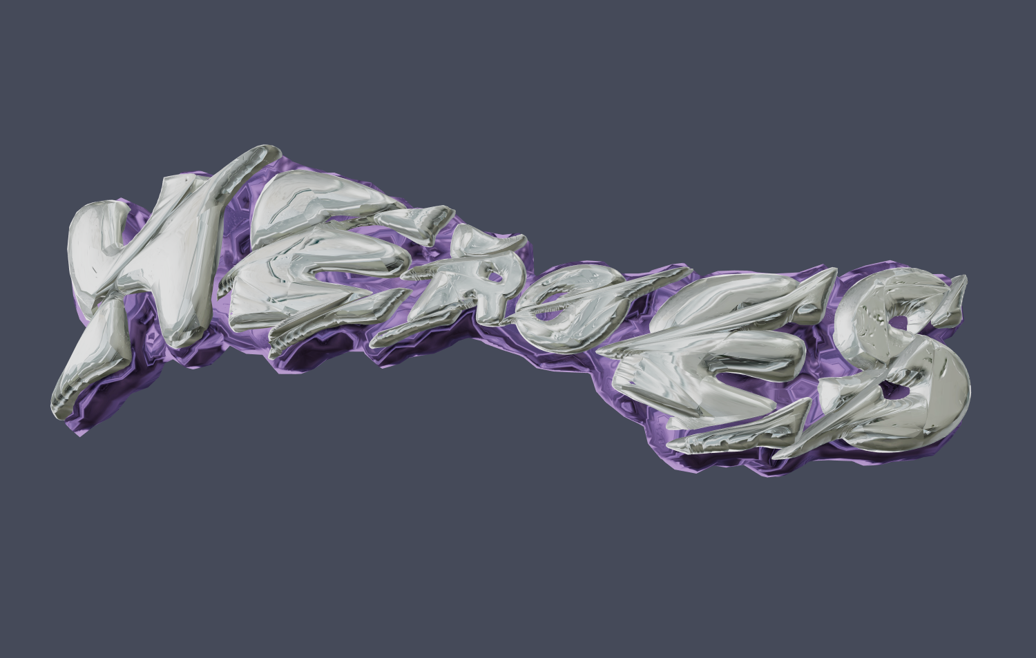3D-Text wie geschmolzenes Metall. Eine schöne Aufschrift online erstellen.